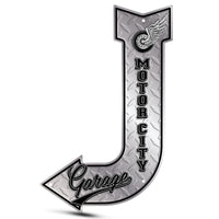 Embossed Aluminum  J Arrow Sign | 5012-JAS | JAS-4C - Dixiline